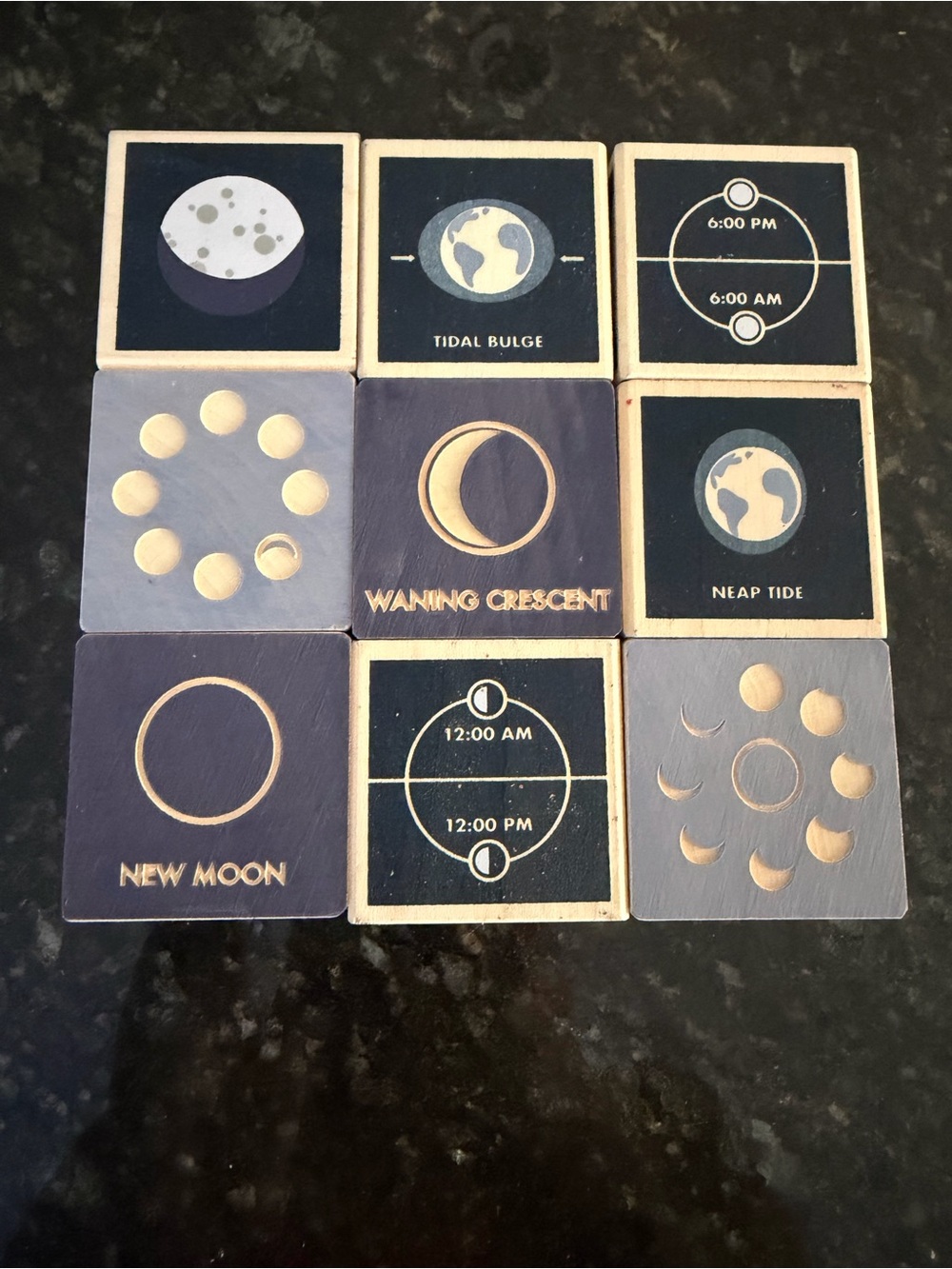 Uncle Goose 8 Moon Phase Educational 9 Block Set